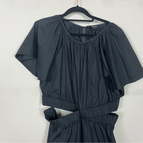 NWT MINKPINK ALLEGRA CUTOUT MIDI DRESS FLUTTER SLEEVES IN BLACK SIZE XXL - Picture 11 of 16